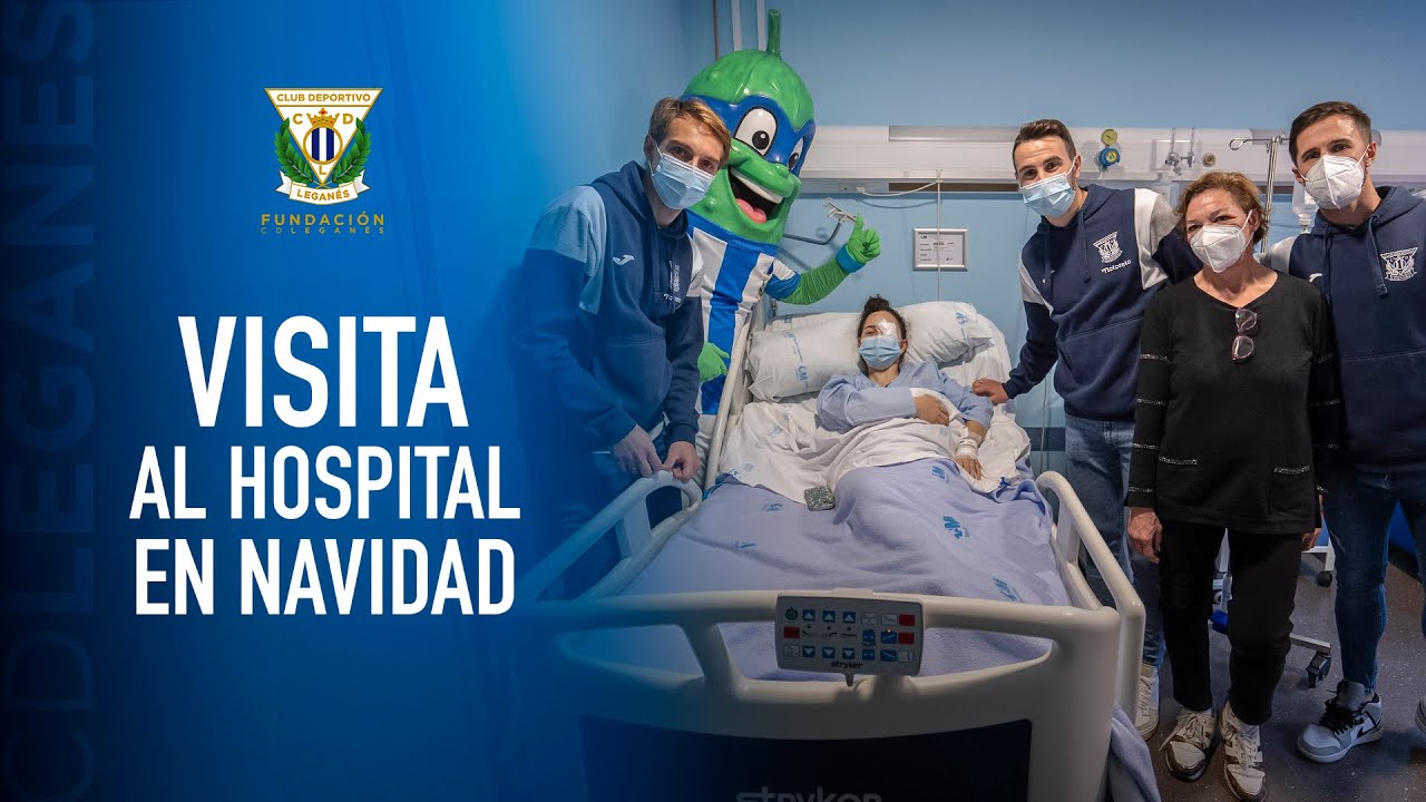 🤍💙 El C.D. Leganés visita el Hospital Severo Ochoa para repartir ilusión en estas navidades