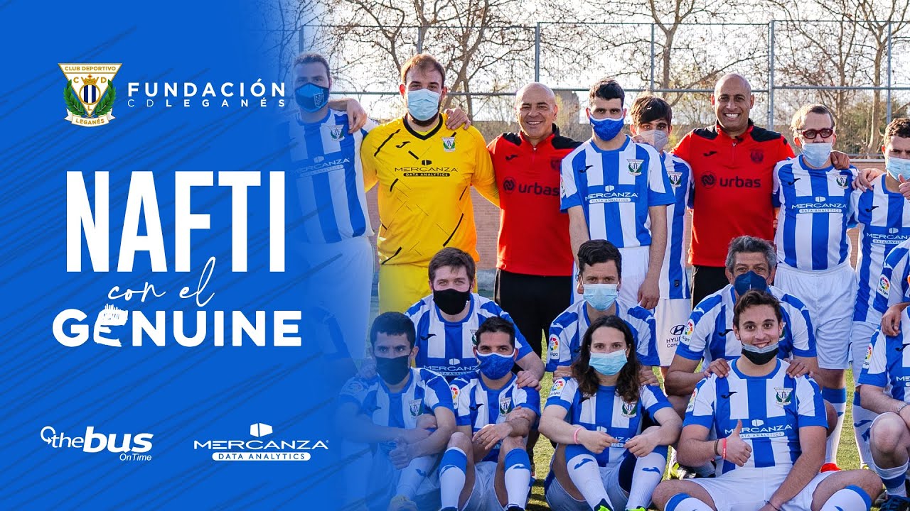 📹💙 El C.D. Leganés Genuine vive un entrenamiento muy especial con Mehdi Nafti y Pepe Bermúdez.